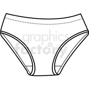 A black and white clipart image of a pair of women's underwear.