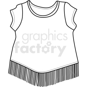 A clipart image of a sleeveless top with fringes at the hem.