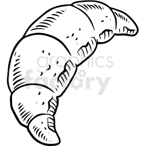black and white croissant vector clipart
