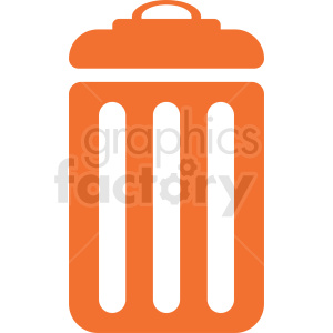   orange trash can icon 