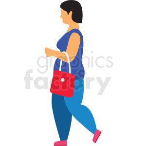 woman walking vector clipart