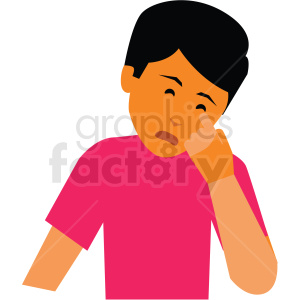 Clipart of a child looking unwell, potentially representing illness or a viral infection.