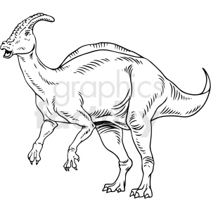 black and white dinosaur vector illustration
