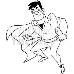 black and white cartoon doctor wearing cape vector clipart