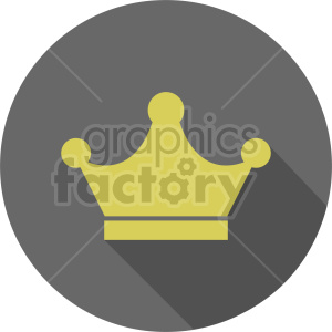 A yellow crown clipart image set against a circular gray background.