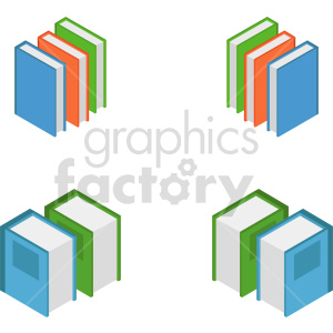 isometric books vector icon clipart 8