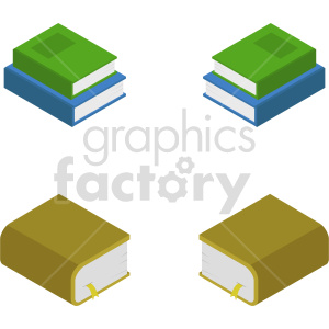 isometric book vector icon clipart 2