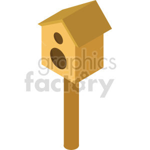 isometric bird house vector icon clipart