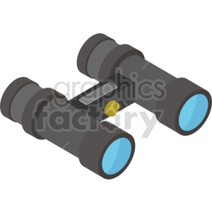 isometric binoculars vector icon clipart