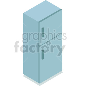 isometric blue refrigerator vector icon clipart