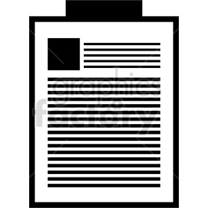 Clipart image of a medical first aid clipboard, featuring a lined document.