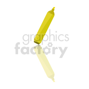 Clipart image of a yellow highlighter marker with the cap off.