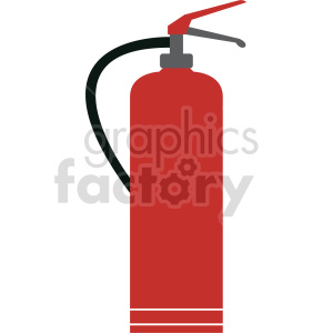 Illustration of a red fire extinguisher with a hose and nozzle.