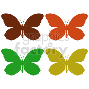 butterfly silhouette vector clipart 08