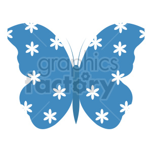 Blue Butterfly with Floral Pattern