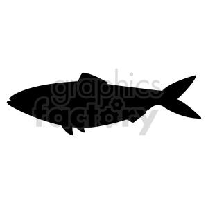 The image is a black silhouette of a fish.
