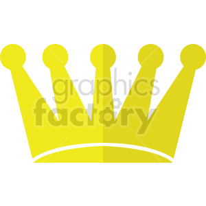 This clipart image features a simple, yellow crown with five points, each topped with a circle.