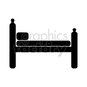 A black and white clipart image of a bed with a pillow.
