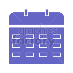 Clipart image of a simple calendar symbol in purple.