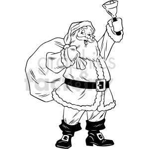 Santa Claus - Jolly Santa with Bell and Sack