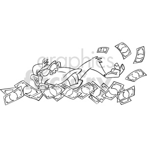 A fun clipart image featuring a cartoonish gorilla wearing glasses, with one arm raised and surrounded by flying dollar bills.