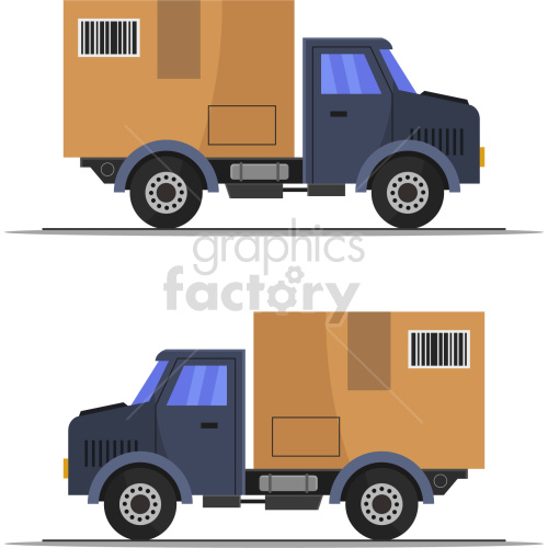 box truck vector clipart set