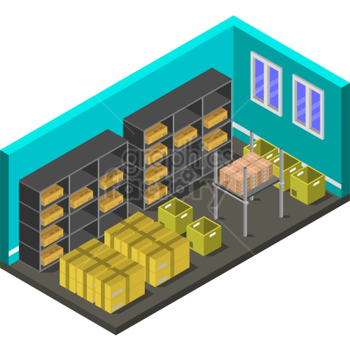 Isometric Warehouse Interior