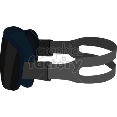 A clipart image of black and dark gray VR (virtual reality) goggles.