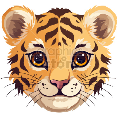 baby cartoon tiger head vector clip art