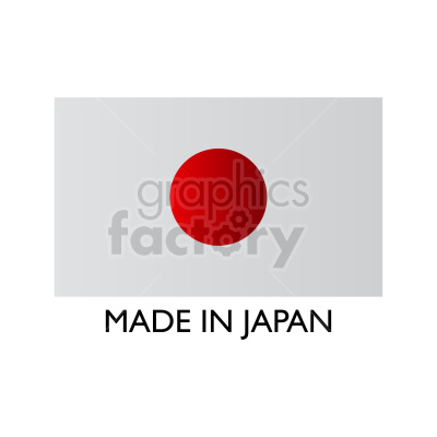 Clipart image of the Japanese flag with the text 'Made in Japan' below it.