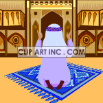 An animated islamic man praying