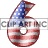 This animated gif is the number 6 , with the USA's flag as its background. The flag is waving, but the number remains still