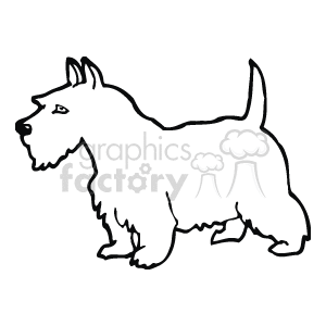 Black Schnauzer Dog outline