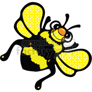 The clipart image depicts a cartoonish bumblebee with yellow and black stripes, in a country-style design.