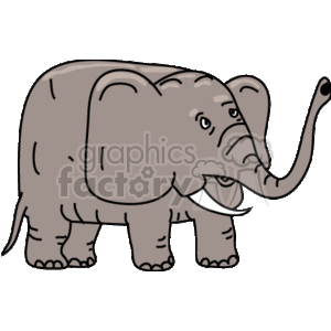A cartoon elephant with tusks