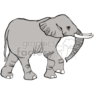 Elephant walking cartoon