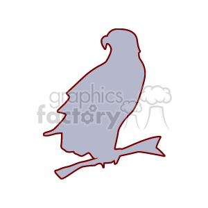 Silhouette clipart of a bird sitting on a branch.