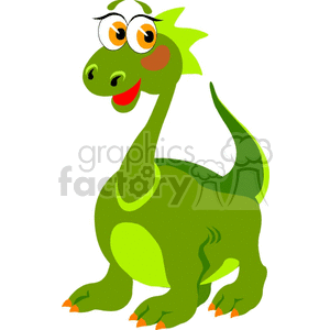 green cartoon dinosaur with a long neck
