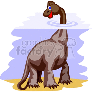 Funny Cartoon Long-Neck Dinosaur