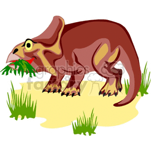 Cartoon Parasaurolophus Eating Vegetation - Dino