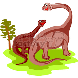 Funny Cartoon Dinosaurs in Nature
