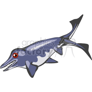 Cartoon Ichthyosaur Illustration - Fun Prehistoric Marine Reptile