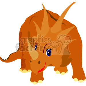 Friendly Cartoon Triceratops Dinosaur