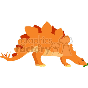 Cute Cartoon Stegosaurus — Orange Dinosaur