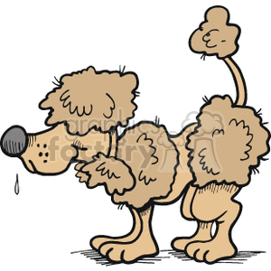 Cartoon Poodle Illustration - Funny Shaved French Dog