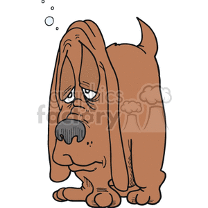 Funny Cartoon Dog with Sad Expression - Dog