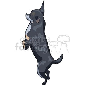 Cartoon Black Dog Standing