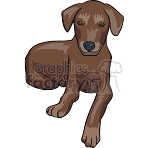 Brown Puppy Cartoon Illustration - Pet