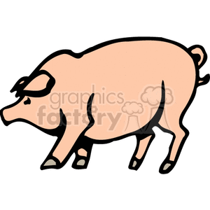 The image is a simple clipart illustration of a pig. It is a stylized cartoon representation likely meant to depict a pig commonly found on a farm.