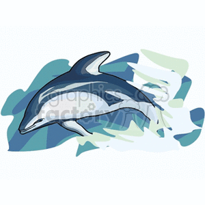 Stylized Dolphin Illustration in Water